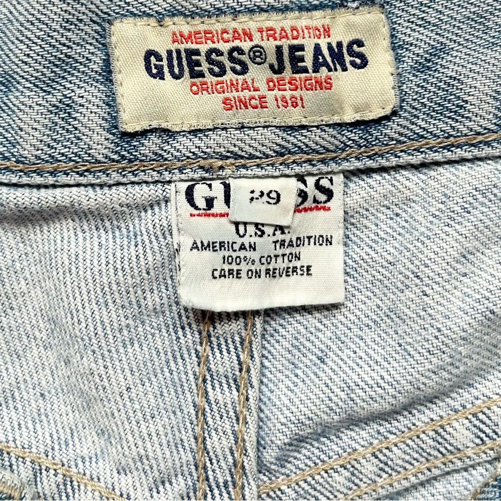 Vintage 90s Guess 29x26 Jeans x Ice Cream Soup Collab Reworked Denim - Picture 9 of 10